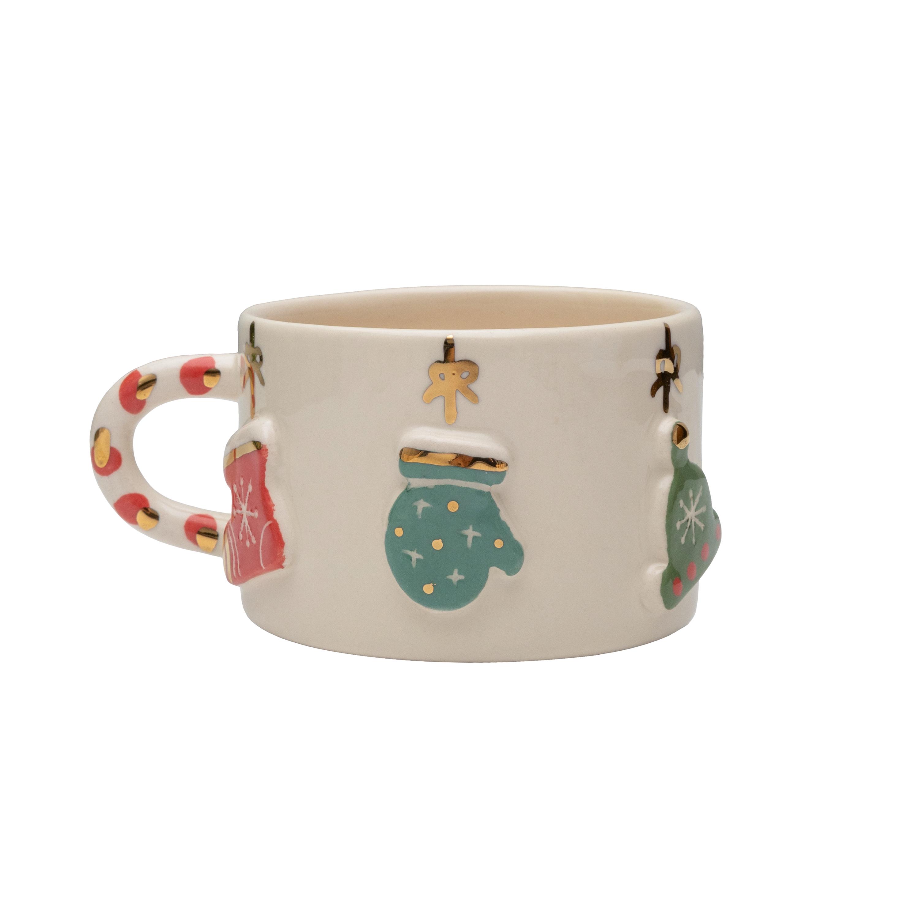 Festive Holiday Mittens Ceramic Mug